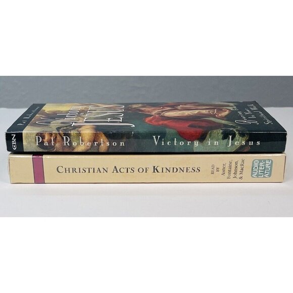 Lot 2 Christian Religious Audiobooks on Cassette Acts of Kindness Victory Jesus - Picture 1 of 3